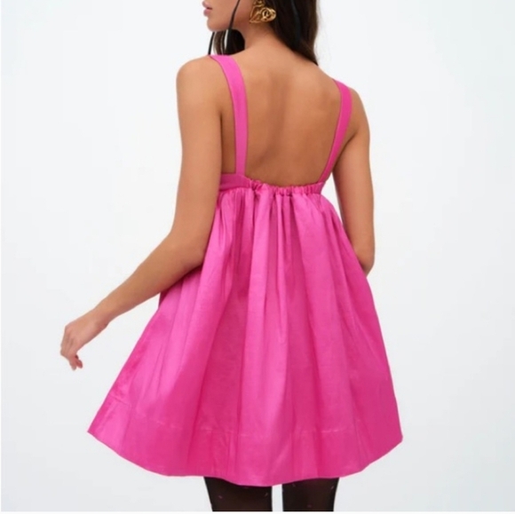 For Love & Lemons Hot Pink Mini W/ Empire Waist- An Ariana Grande Fav!! - Picture 4 of 5